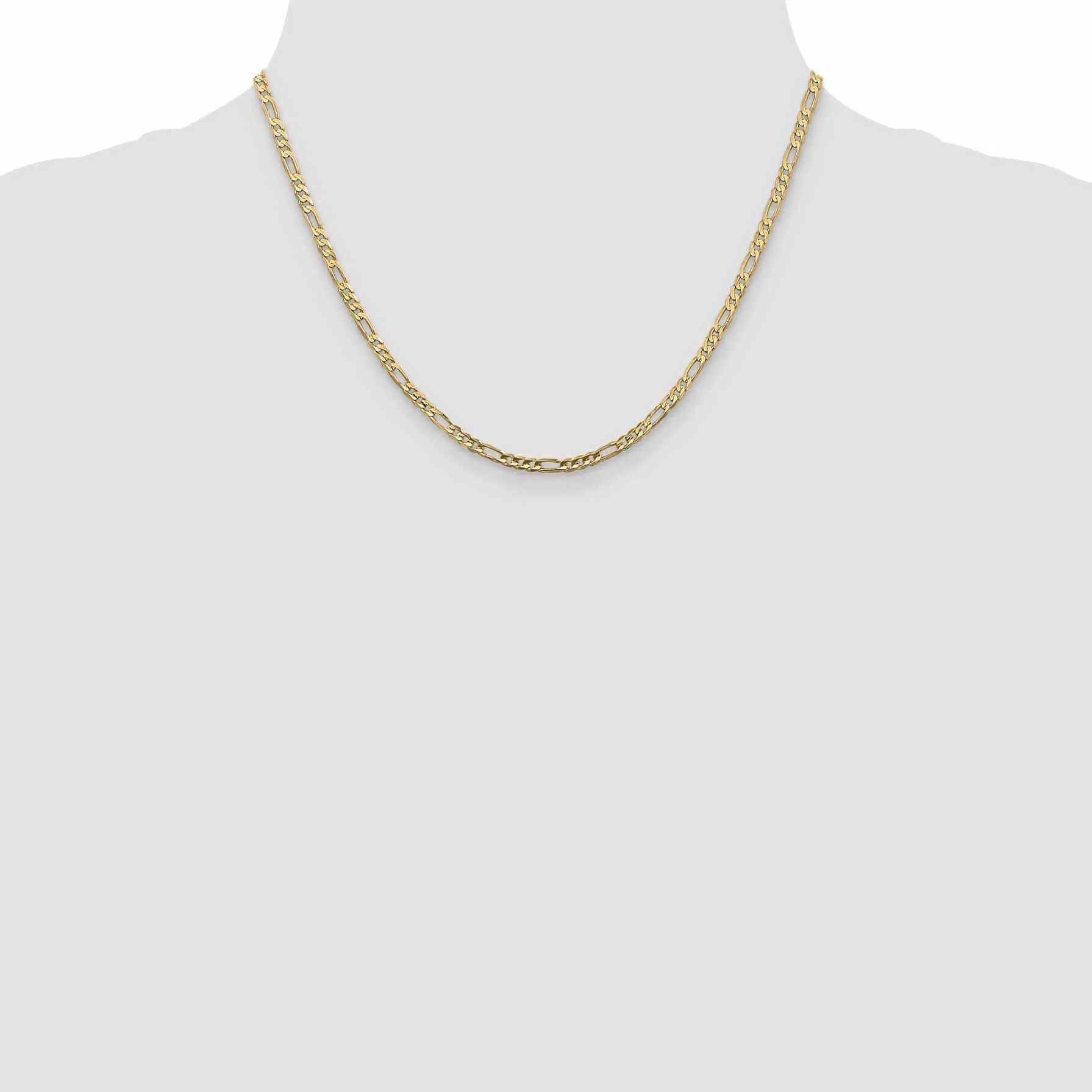 10k Yellow Gold 3.0mm Figaro Chain