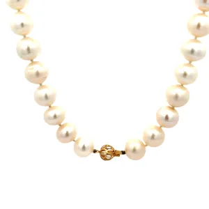 14KY 12MM CULTURED FRESHWATER PEARL NECKLACE