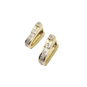 18K Yellow Gold Princess Cut Diamond Cufflinks