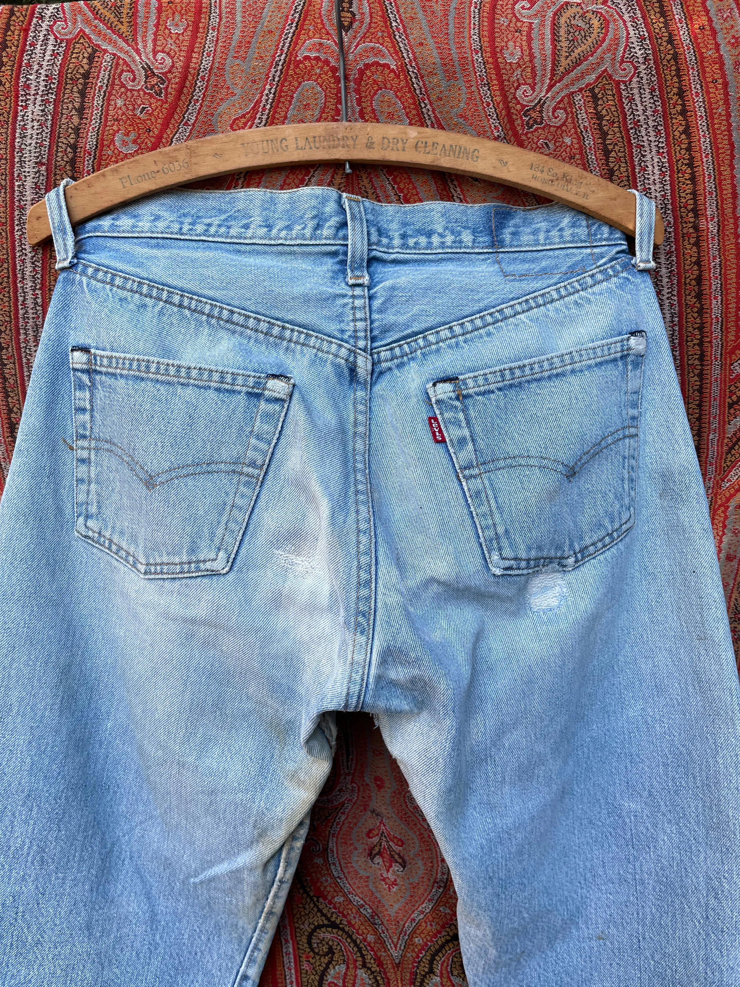 1980s Selvedge Distressed 501 Levis