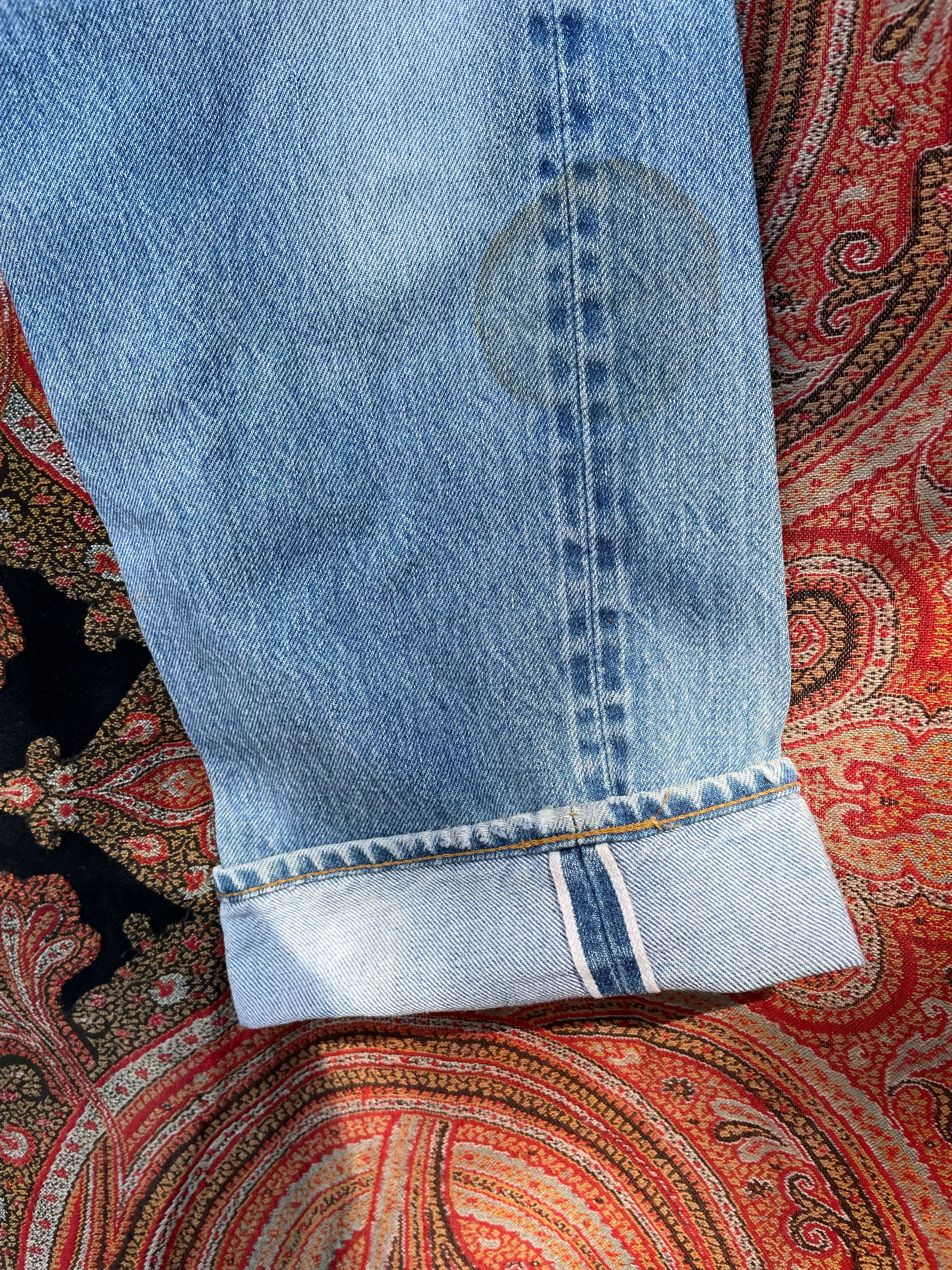 1980s Selvedge Distressed 501 Levis