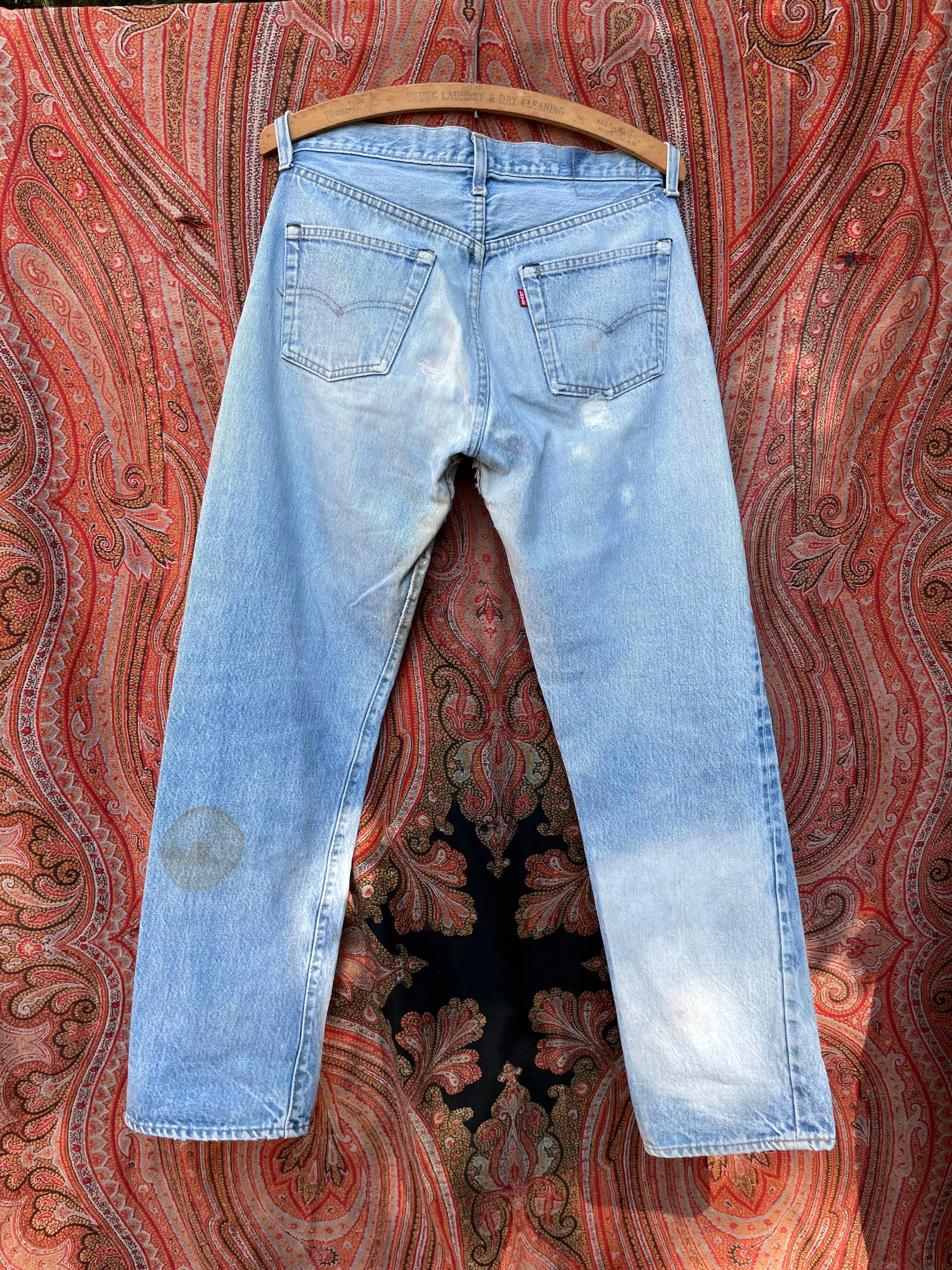 1980s Selvedge Distressed 501 Levis