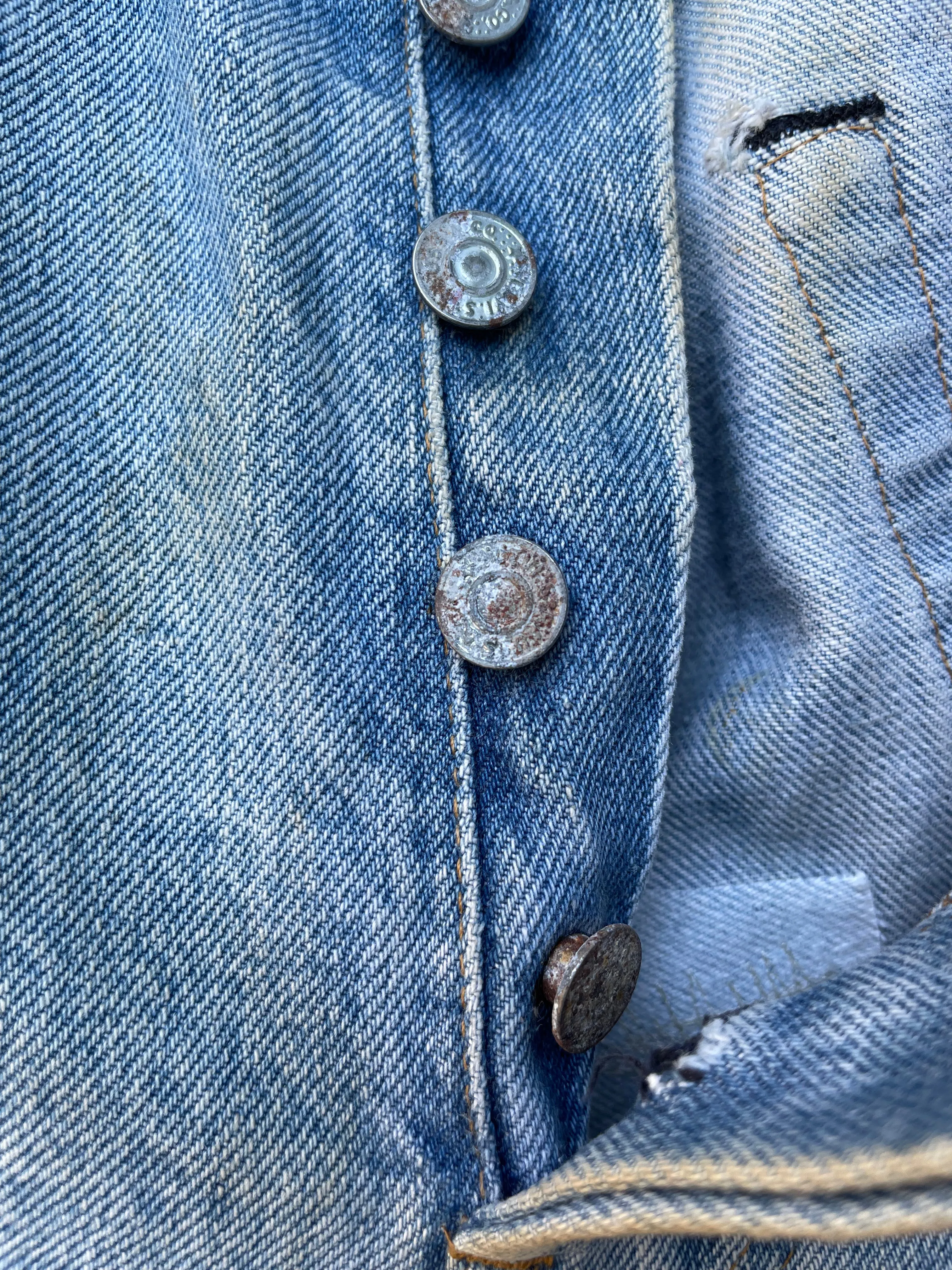 1980s Selvedge Distressed 501 Levis