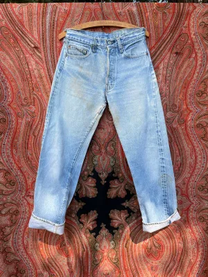 1980s Selvedge Distressed 501 Levis