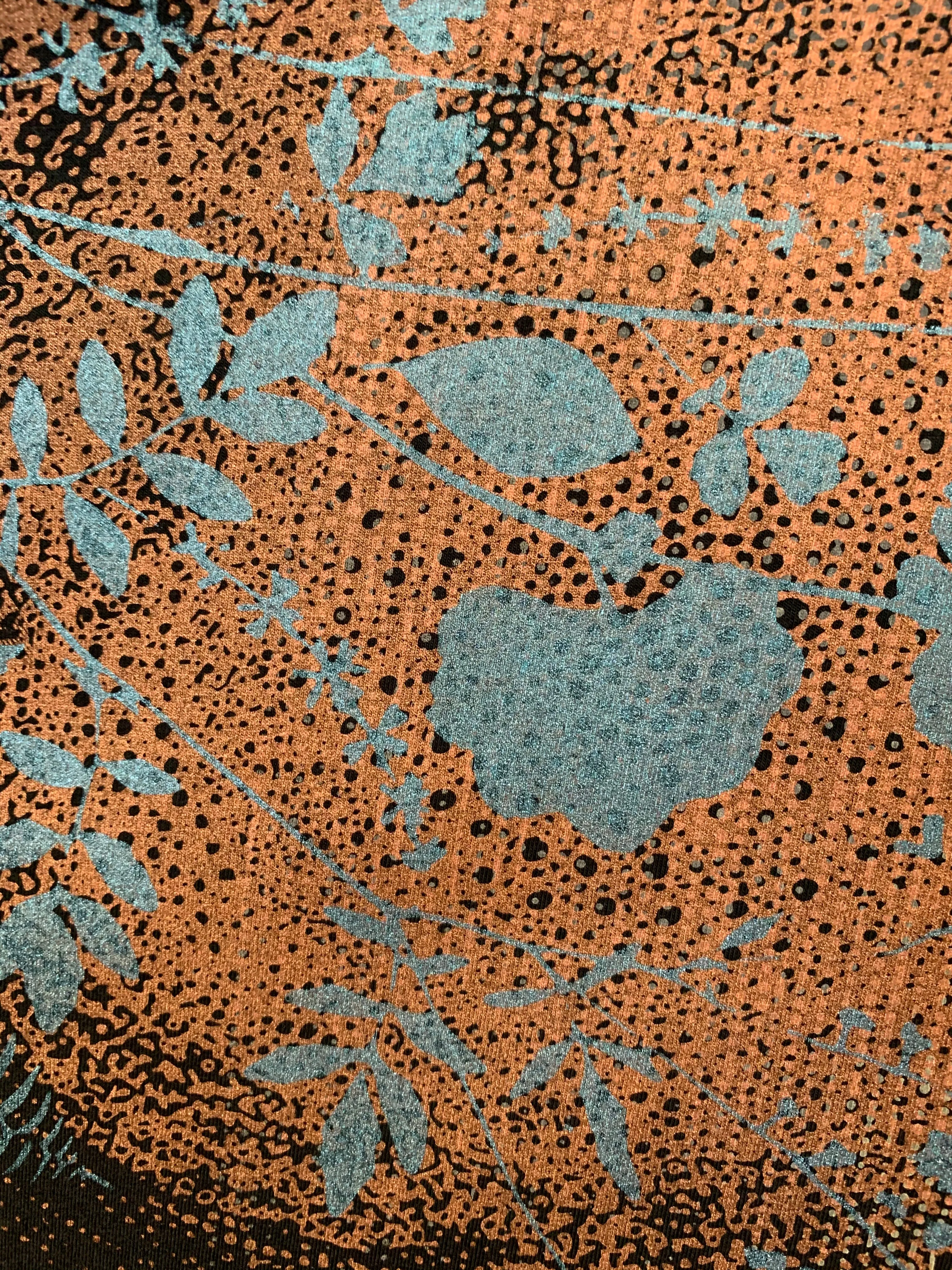 2218 Mariposa Square Top Black Copper Floral