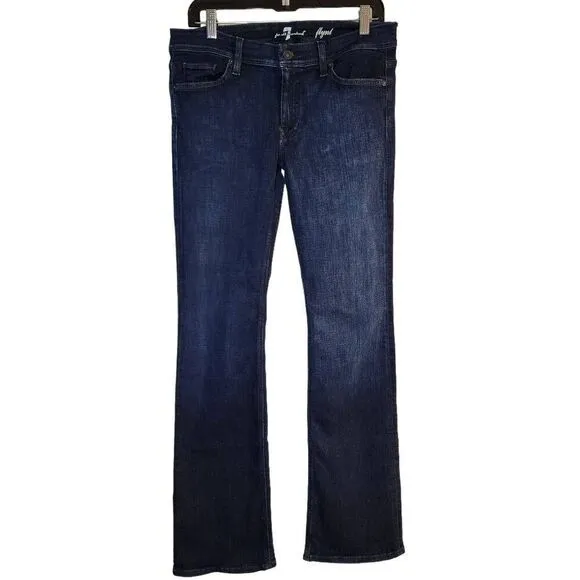 7 For All Mankind Women Jeans, Flynt Dark Wash Bootcut Jeans, Sz 31