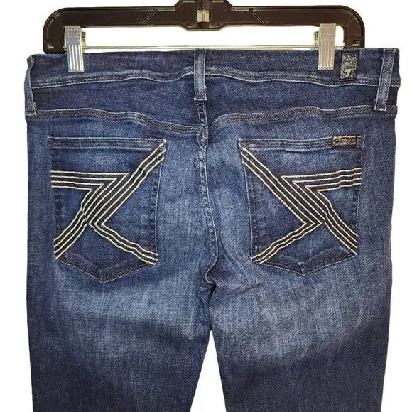 7 For All Mankind Women Jeans, Flynt Dark Wash Bootcut Jeans, Sz 31