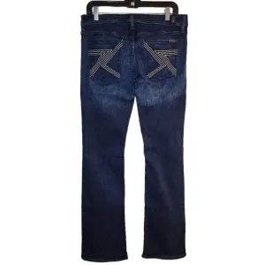 7 For All Mankind Women Jeans, Flynt Dark Wash Bootcut Jeans, Sz 31