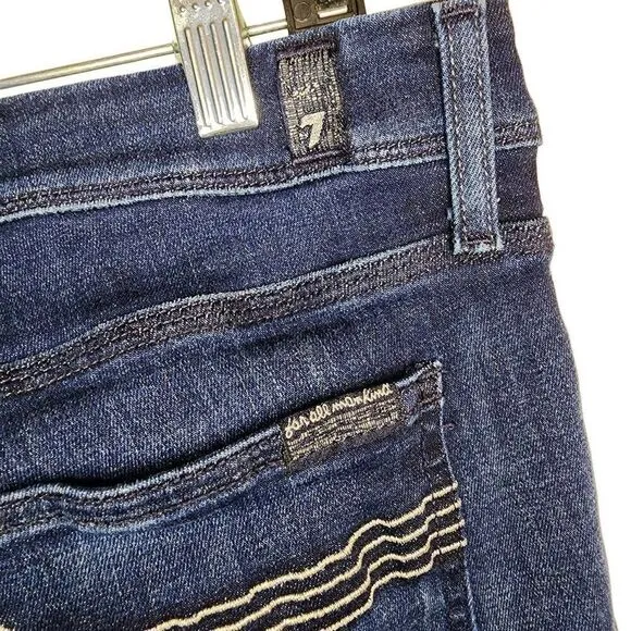7 For All Mankind Women Jeans, Flynt Dark Wash Bootcut Jeans, Sz 31