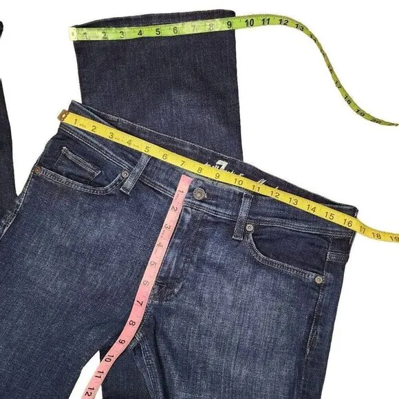 7 For All Mankind Women Jeans, Flynt Dark Wash Bootcut Jeans, Sz 31