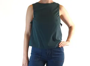 Alpha 60 preloved dark teal blue cropped sleeveless top size XXS (best fits size 6)