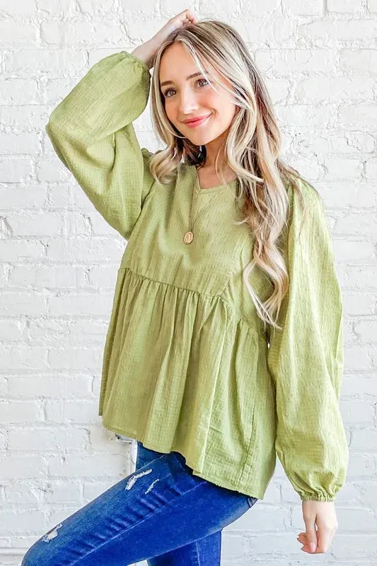 And The Why Textured V Neck Blouse Top