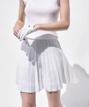 Anell Golf Cool Blend Pleated Skirt - White