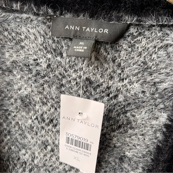 Ann Taylor Snow Leopard Boyfriend Cardigan