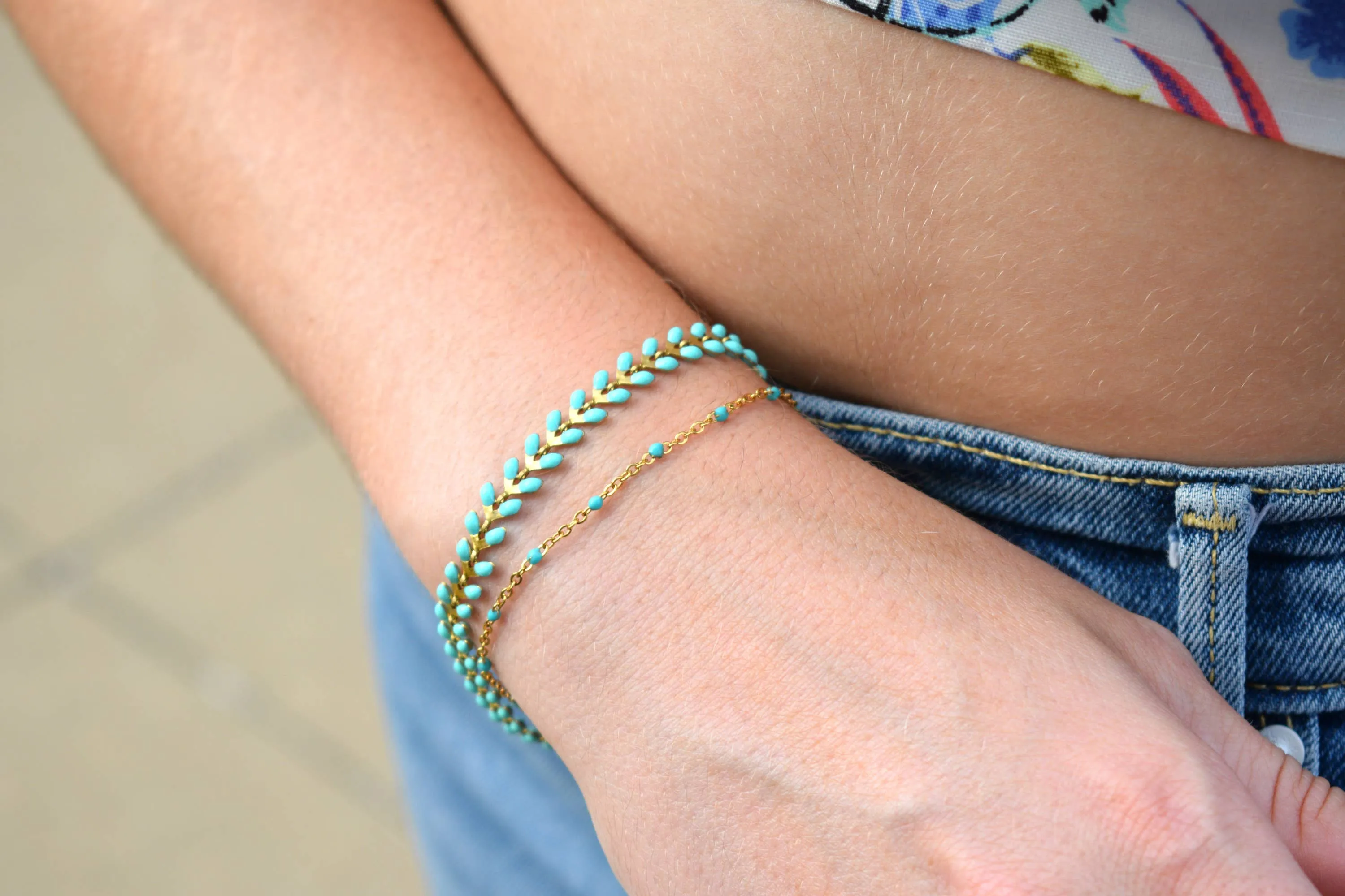 Artemis Turquoise Enamel Arrow Bracelet