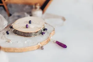 As Seen On Baby Daddy Purple Gemstone Necklace