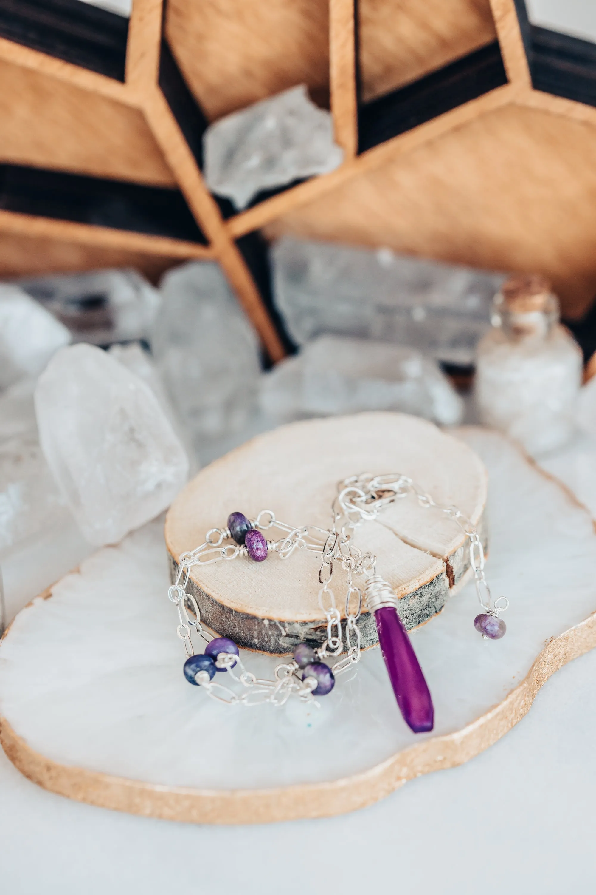 As Seen On Baby Daddy Purple Gemstone Necklace
