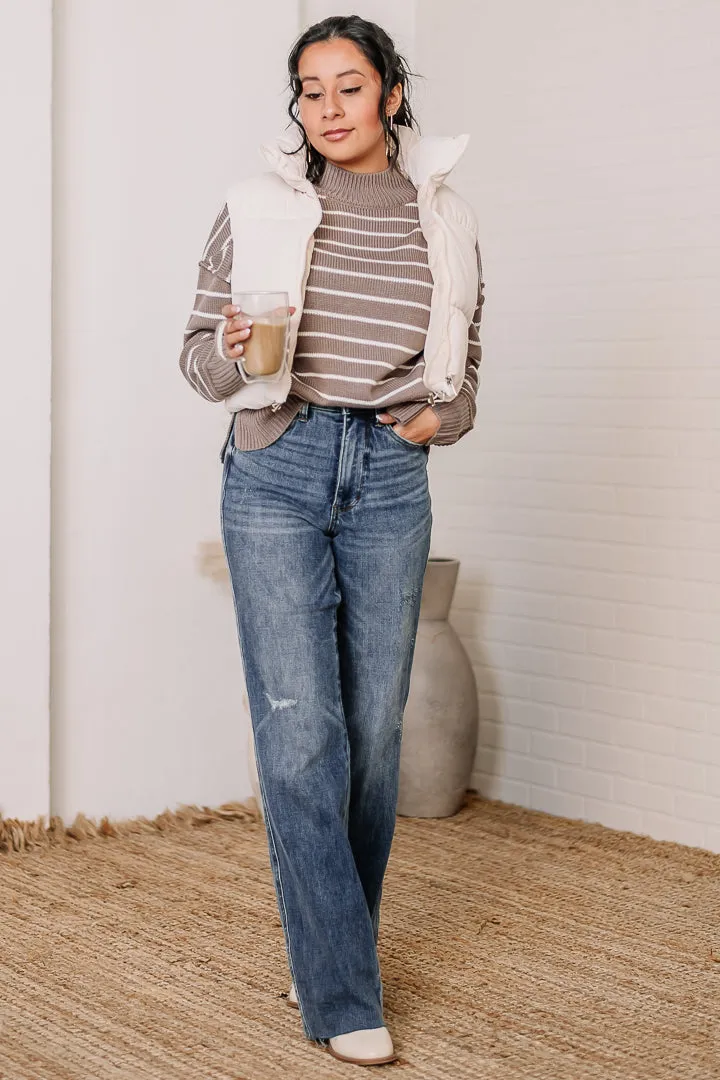 Back In Cropped Puff Vest | Cream