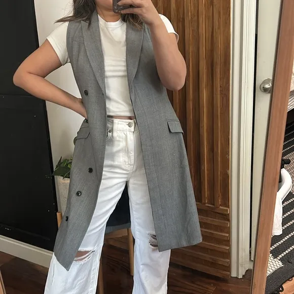 Banana Republic Tailored Long Vest Jacket. 6P