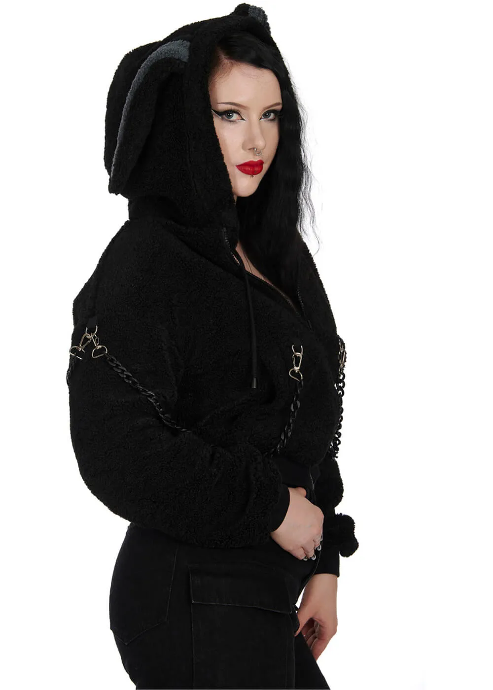 Banned Alternative Vinnie The Bunny Hoodie Zwart