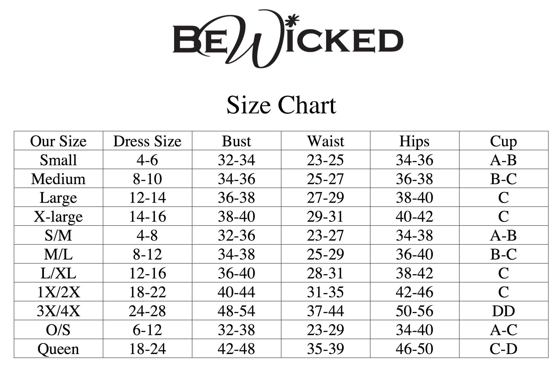 Be Wicked - The Striking - Kanten Body - Zwart - One Size