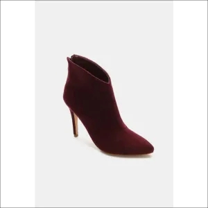 Beast Fashion Suede Stiletto Ankle Booties with Zippers