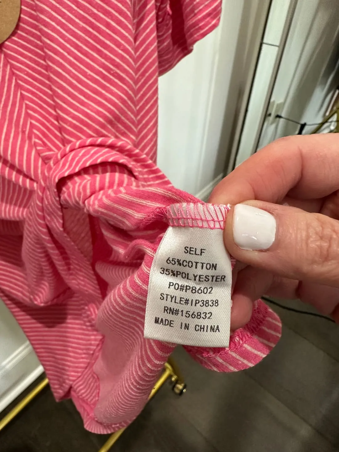 Bibi Ruffle Sleeve Pink Stripe V-Neck Top (Limited Quantities)