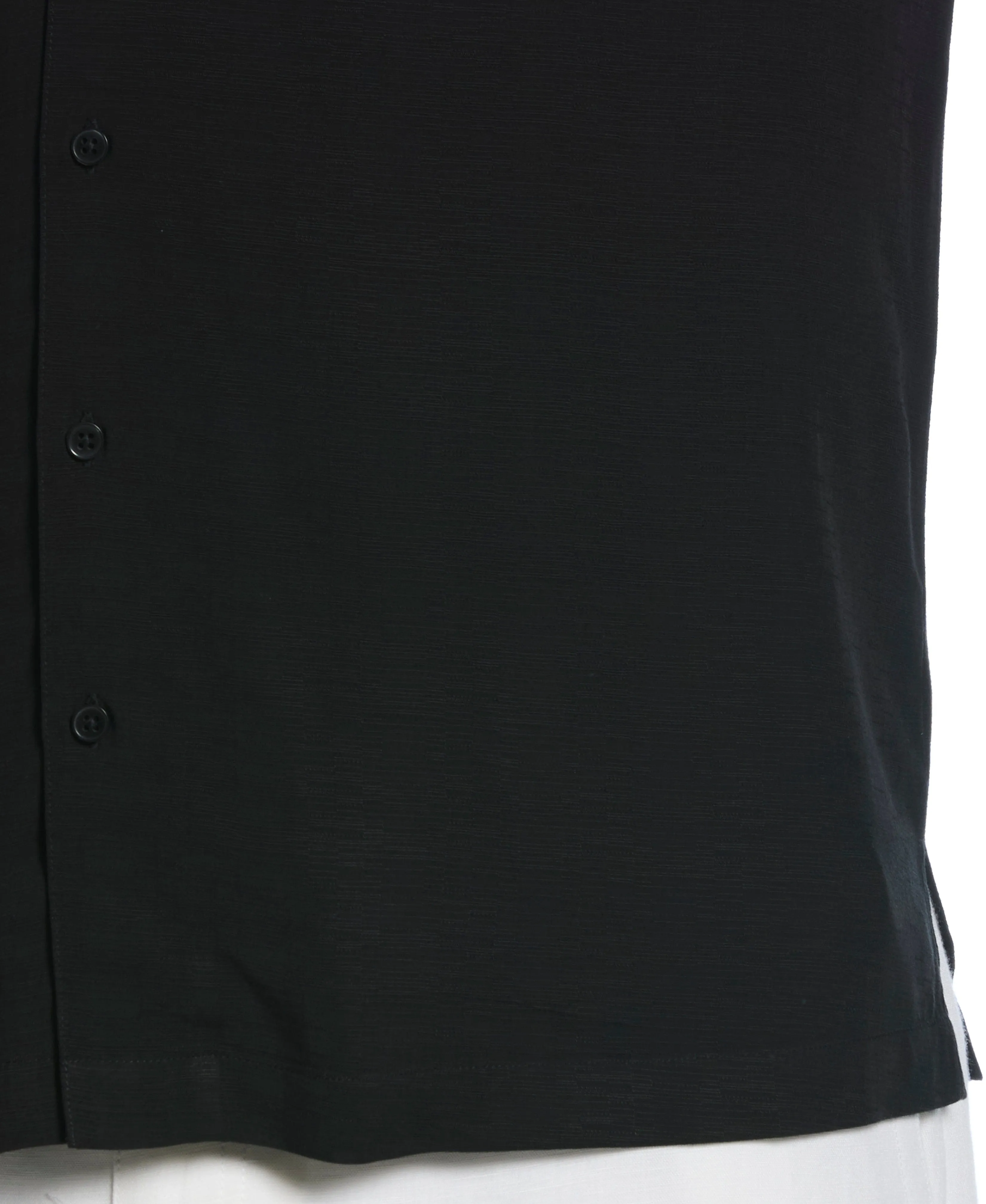 Big & Tall Solid Textured Cuban Collar Shirt