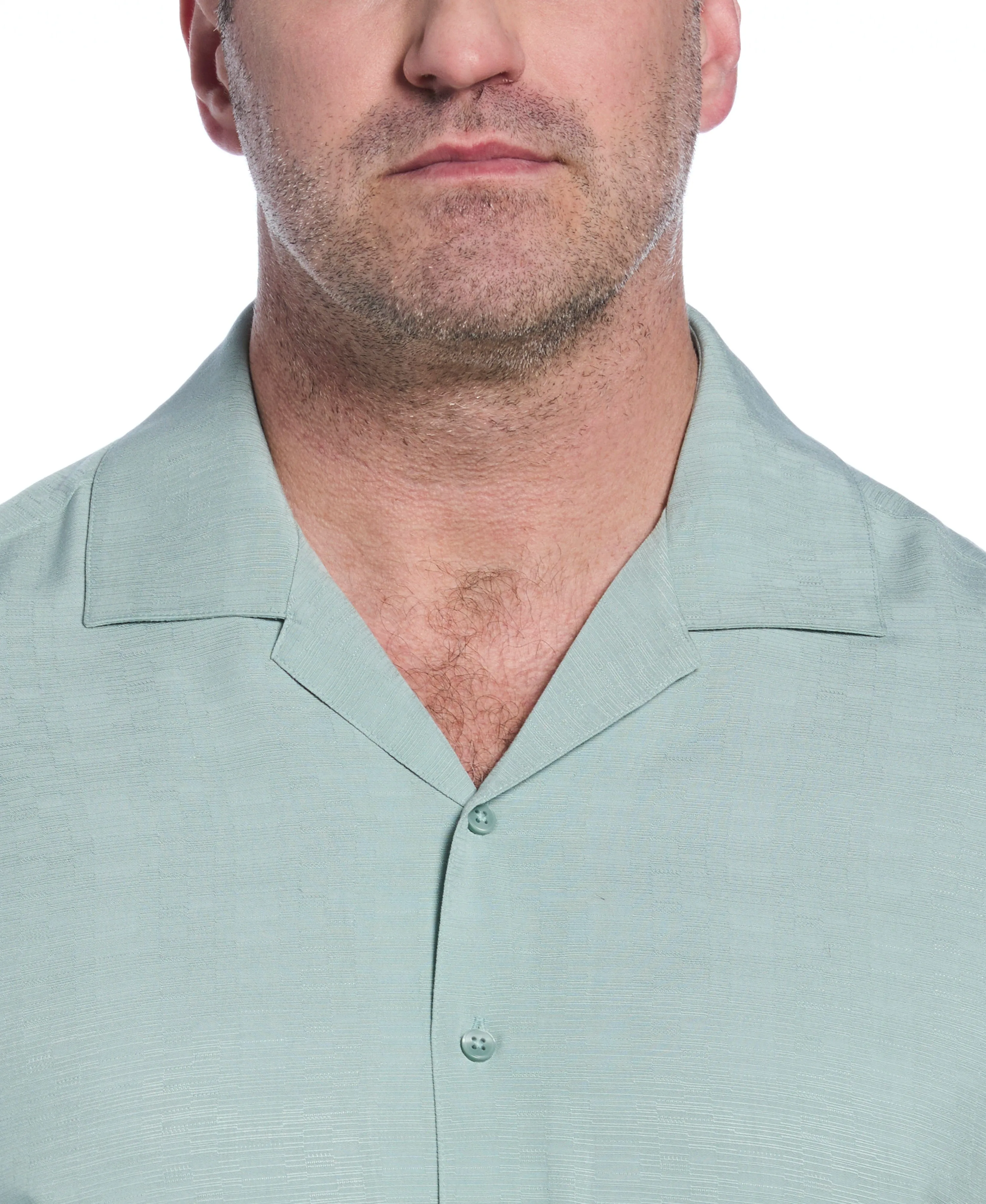 Big & Tall Solid Textured Cuban Collar Shirt