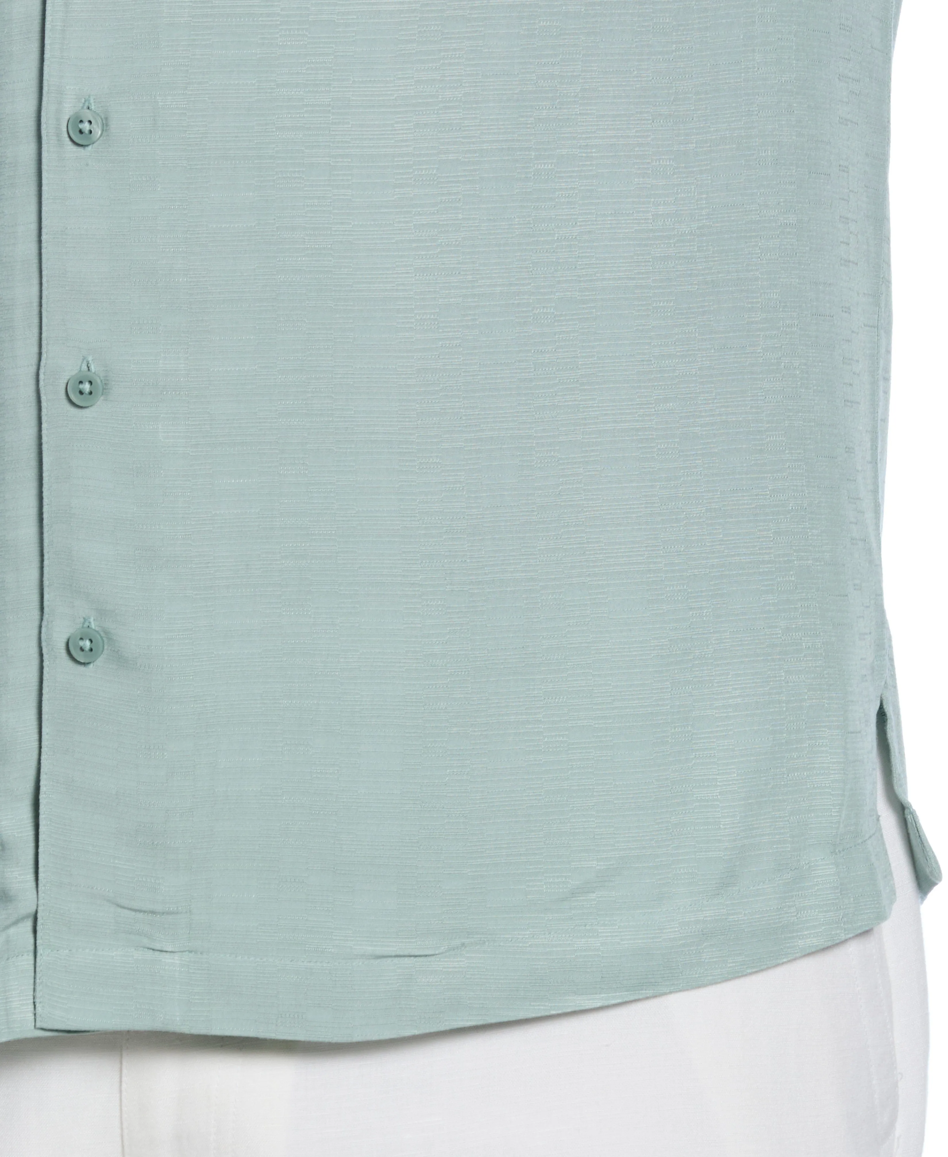 Big & Tall Solid Textured Cuban Collar Shirt