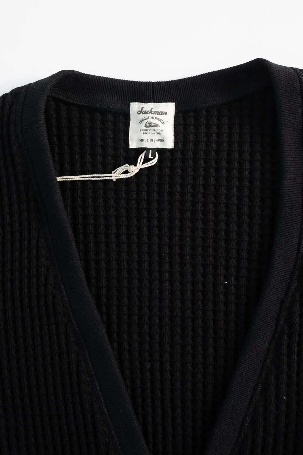 Big Waffle Cardigan - 07 Black