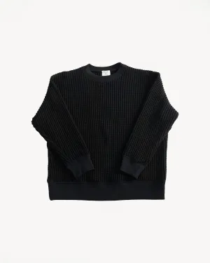 Big Waffle Crew Neck - 07 Black
