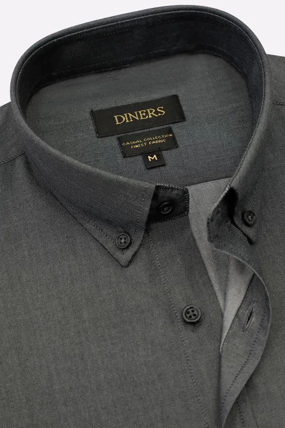 Black Self Textured Casual Shirt