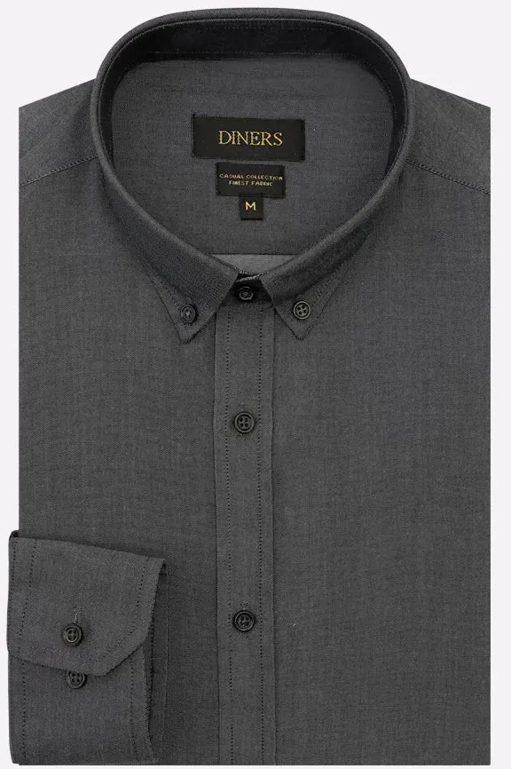 Black Self Textured Casual Shirt