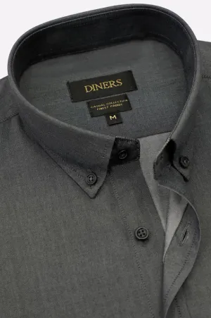 Black Self Textured Casual Shirt