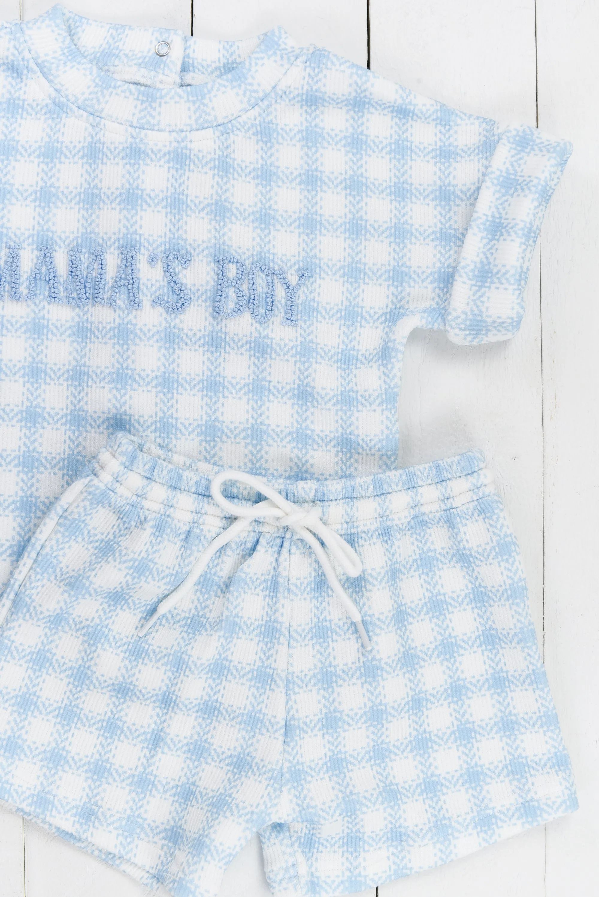 Blue Frenchknot MAMA'S Boy Sweater Set