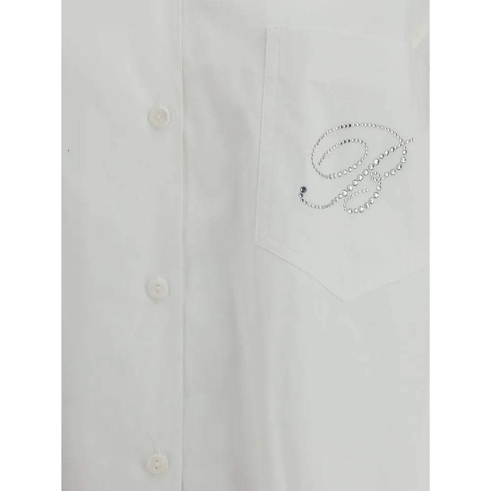 Blumarine Shirt with strassed logo