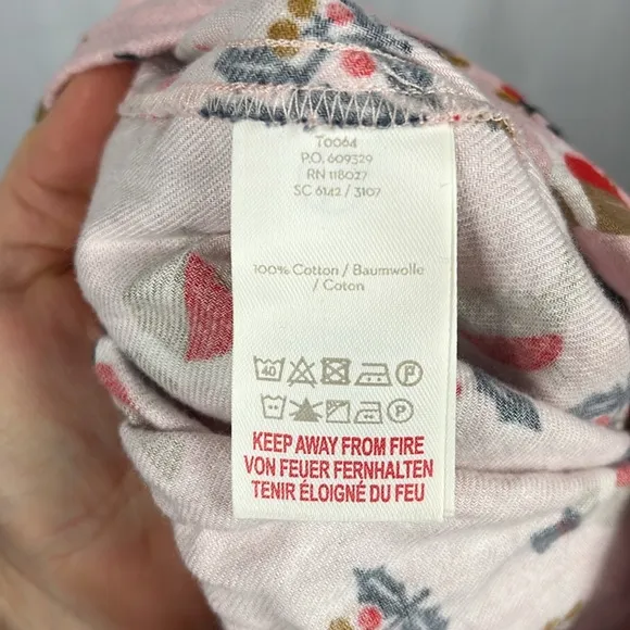 Boden Women’s Cozy Woven Pajama Set in Pink Partridge Bird Holly.