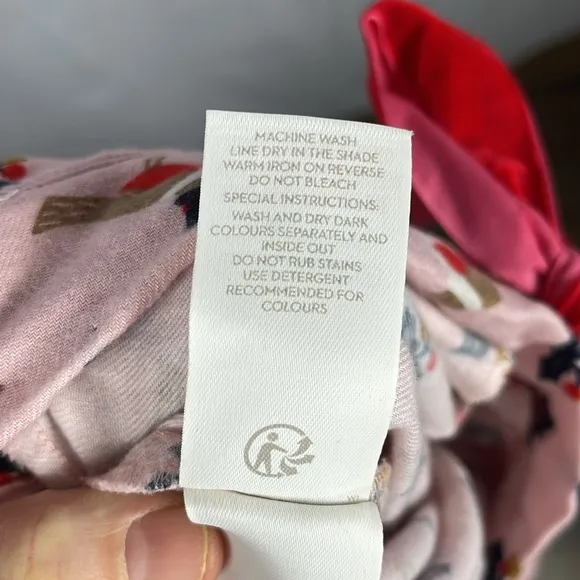 Boden Women’s Cozy Woven Pajama Set in Pink Partridge Bird Holly.