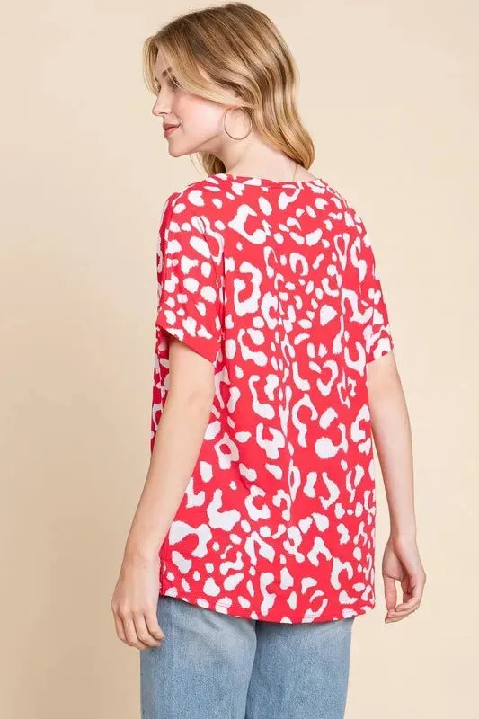 BOMBOM Animal Print Stretchy T-Shirt