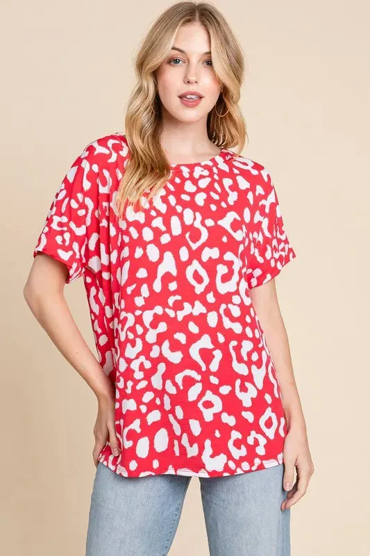 BOMBOM Animal Print Stretchy T-Shirt