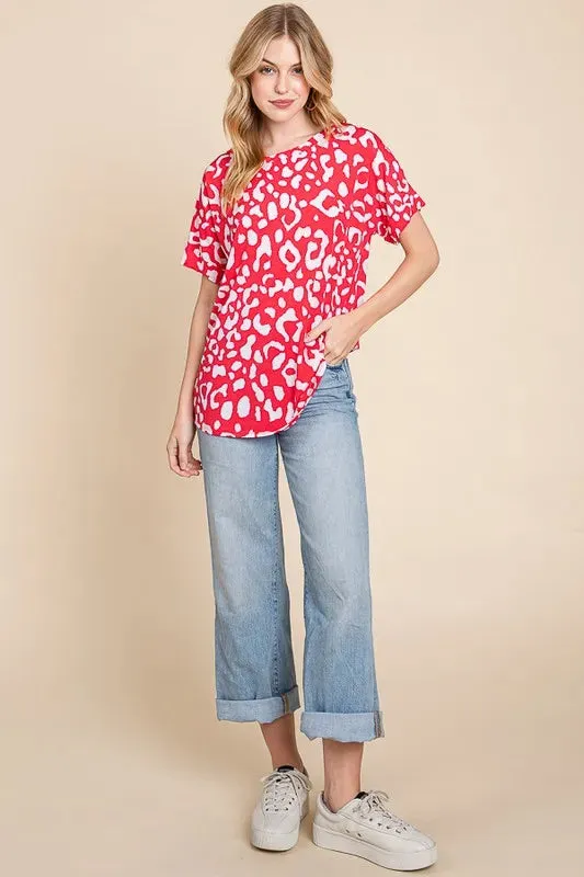 BOMBOM Animal Print Stretchy T-Shirt