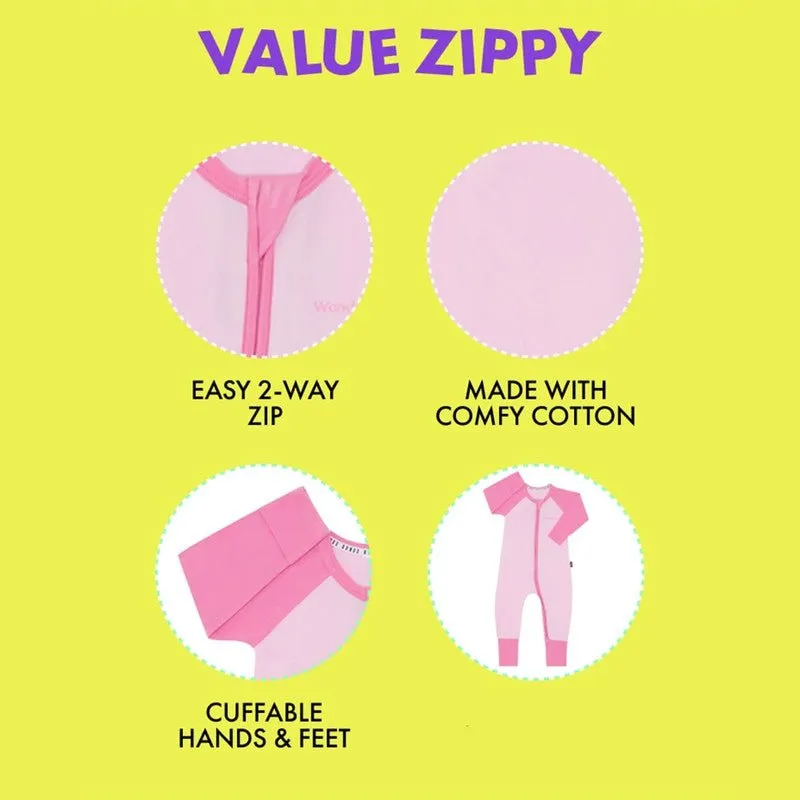 BONDS Value Zip Wondersuit - Lolly Ice / Cotton Gumball Pink
