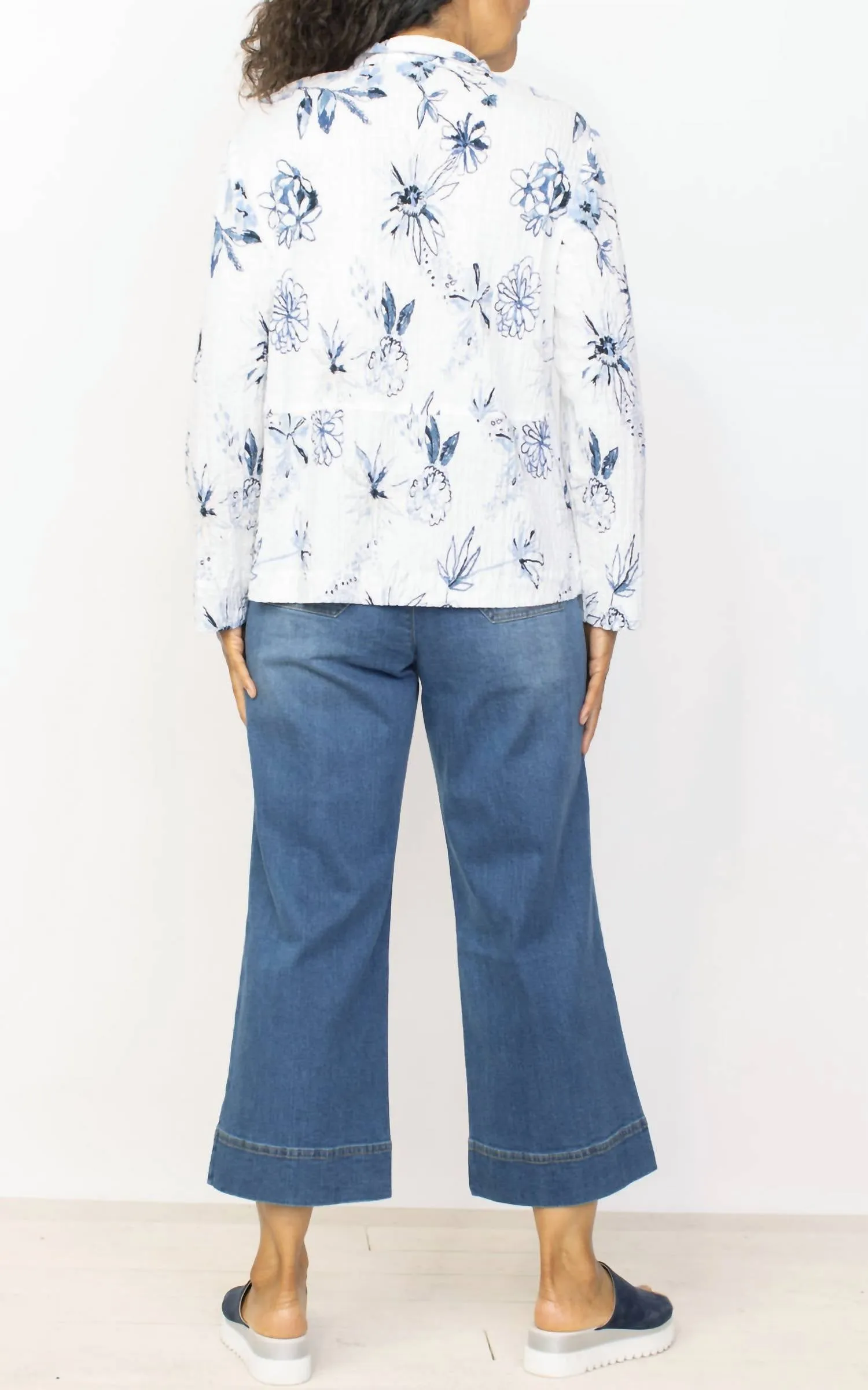 Botanical Bliss Swing Shirt In Cornflower
