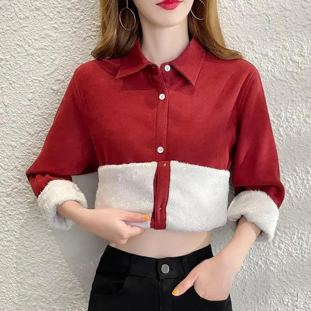Bryana® | Chic Winter Fleece Elegance Blouse For Women