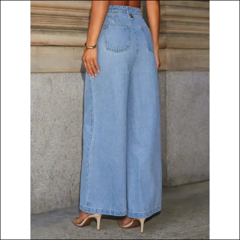 Button Decor High Rise Wide Leg Jeans: Unbutton your Fabulous Side! 😄