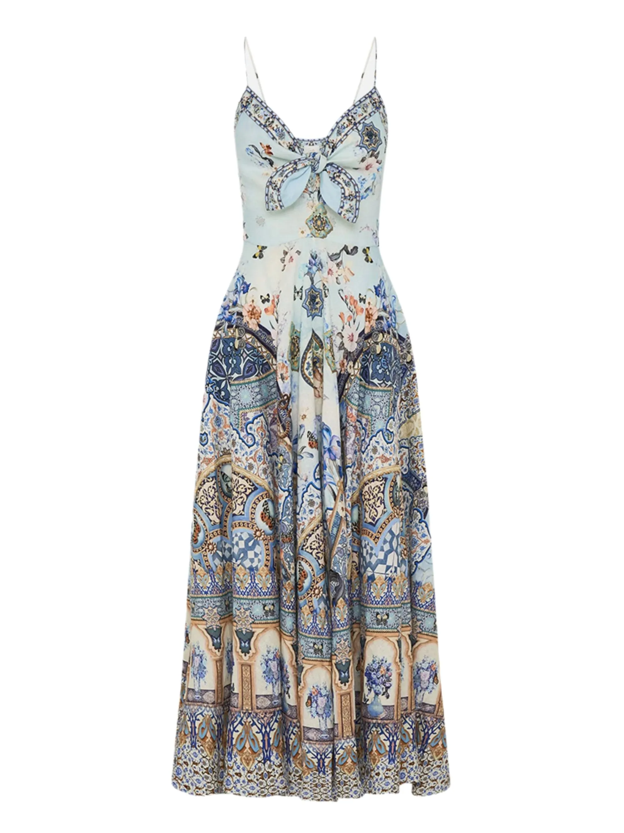 Camilla Long Dress With Tie Front in Al Manial Palace Memoirs