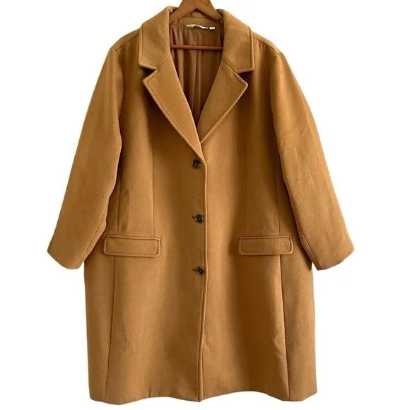 Candace Cameron Bure Tailored Coat 3XP Desert Ochre Tan Preppy Classic Academia