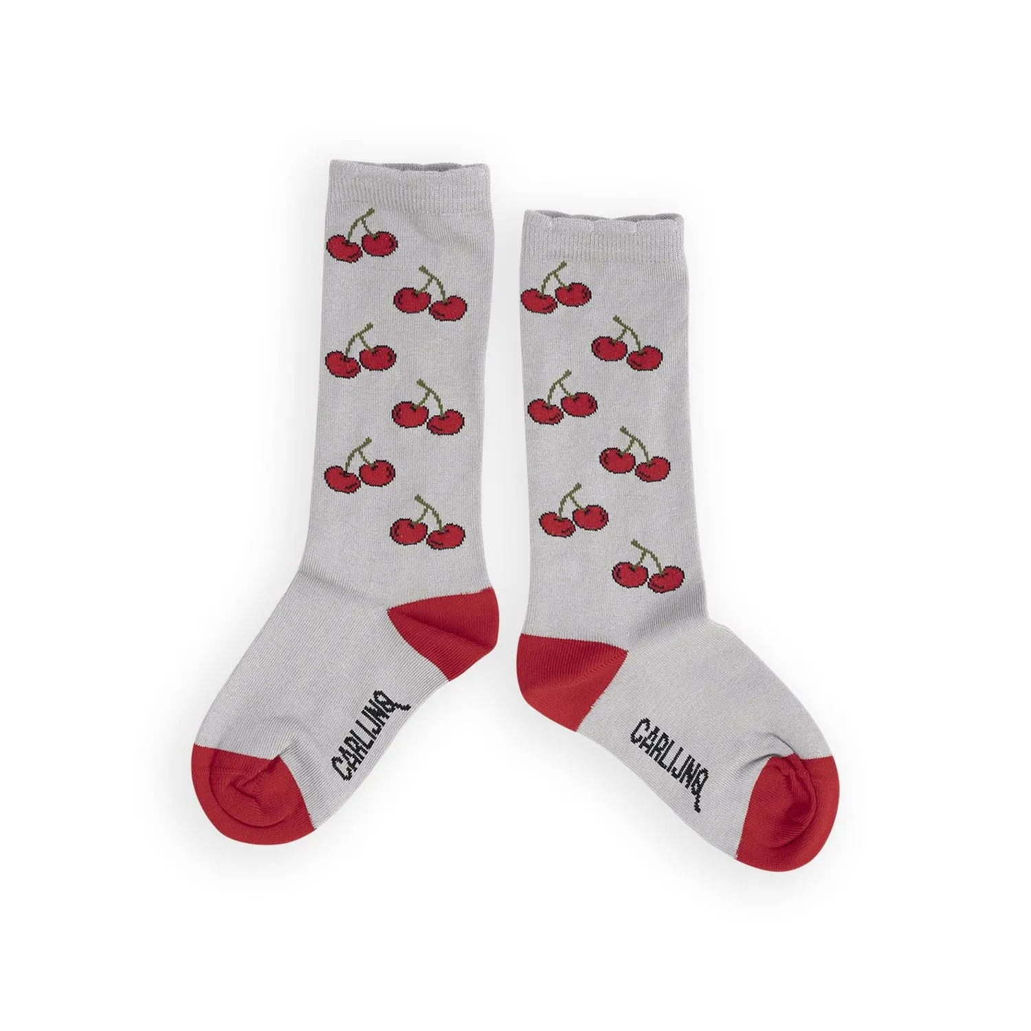 Cherry Ruffled Knee Socks - 1 Left Size 2-4 years