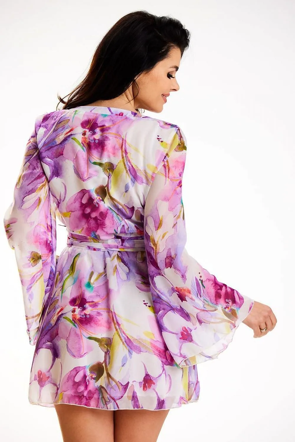 Chic Elastic Waist Kimono Dress